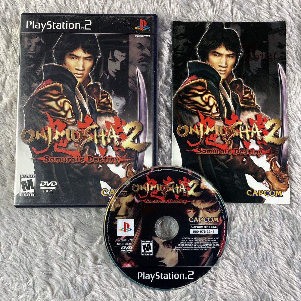 Onimusha 2 Samurais Destiny (Sony PlayStation 2, 2002) PS2 Black Label Complete